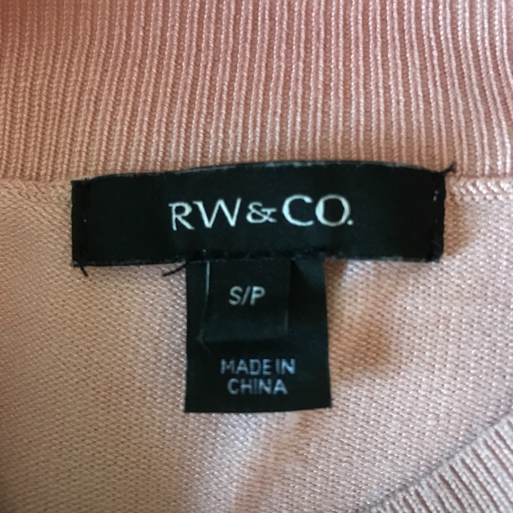 RW&CO -  Pink Mock Neck Light Knit Sweater - S - Picture 6 of 7